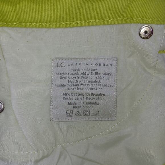 Lauren Conrad Denim Jean Shorts Womens Size 6 Lime Cutoff 3" Mid Rise Distressed - Picture 11 of 11